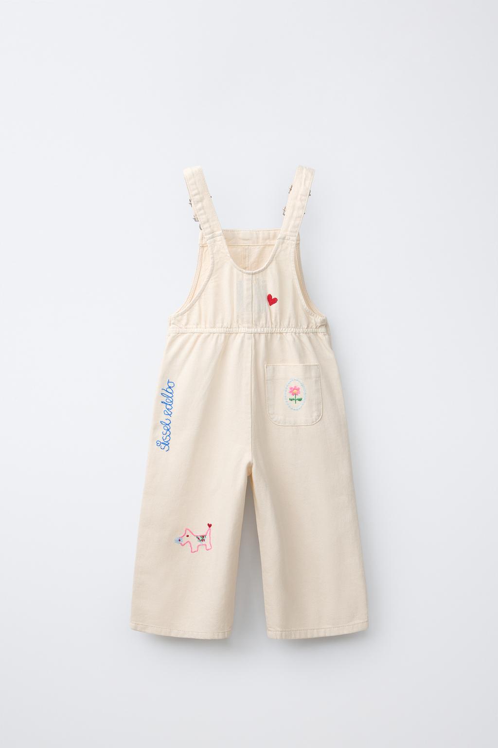 ДЛИННЫЙ КОМБИНЕЗОН ИЗ ТВИЛА С ВЫШИВКОЙ SISSEL EDELBO X ZARA KIDS