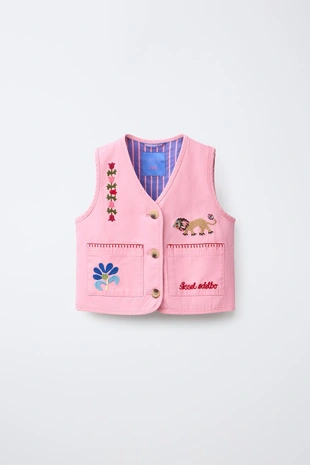 Жилет с вышивкой Sissel Edelbo X Zara Kids- Заказать в России