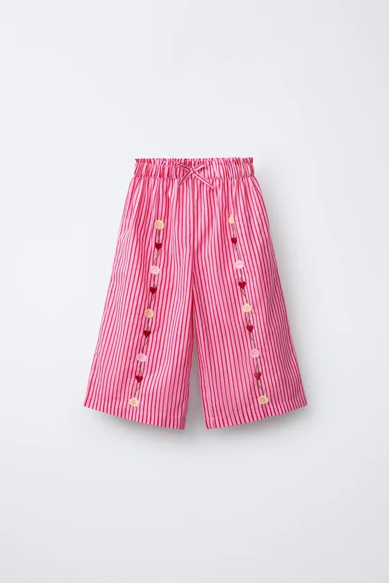 БРЮКИ В ПОЛОСКУ С ВЫШИВКОЙ SISSEL EDELBO X ZARA KIDS