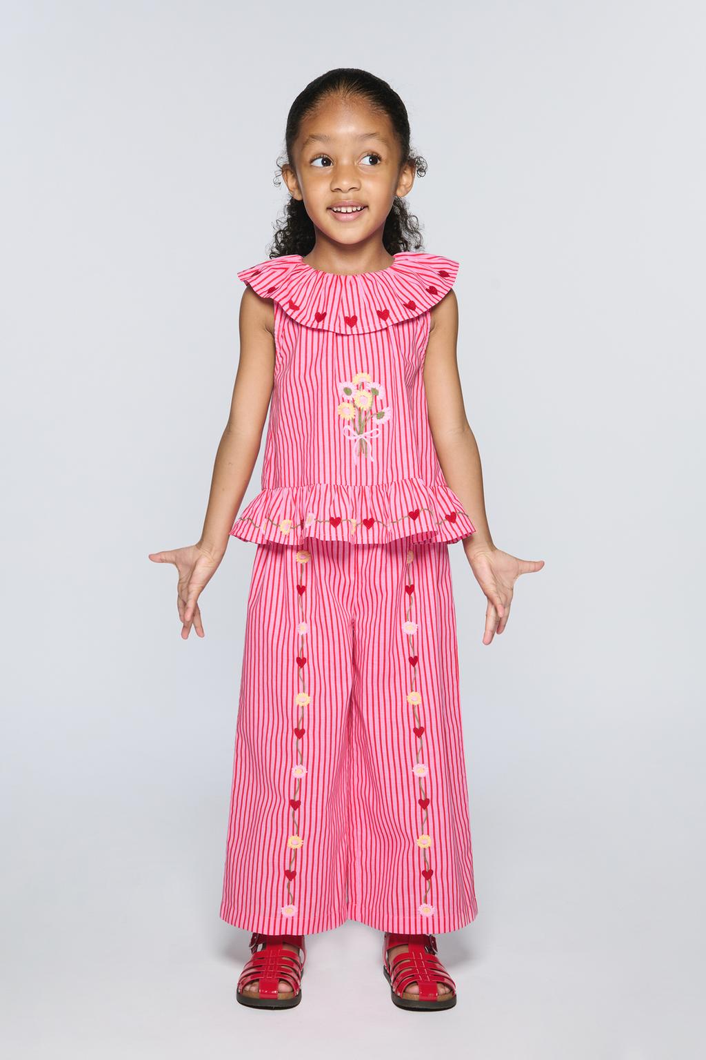 БРЮКИ В ПОЛОСКУ С ВЫШИВКОЙ SISSEL EDELBO X ZARA KIDS