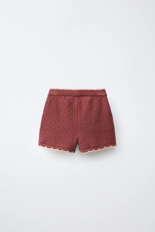 Шорты из трикотажа с вышитыми цветами Sissel Edelbo X Zara Kids- Заказать в России