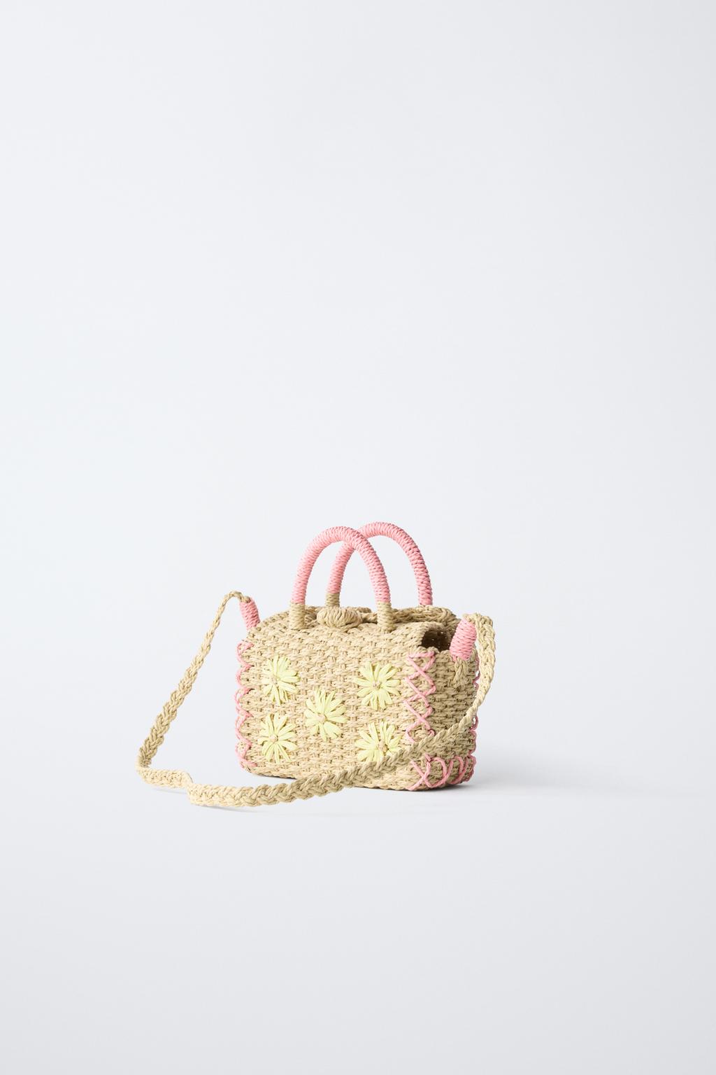 СУМКА ИЗ РАФИИ С ЦВЕТОЧНЫМ ДЕКОРОМ