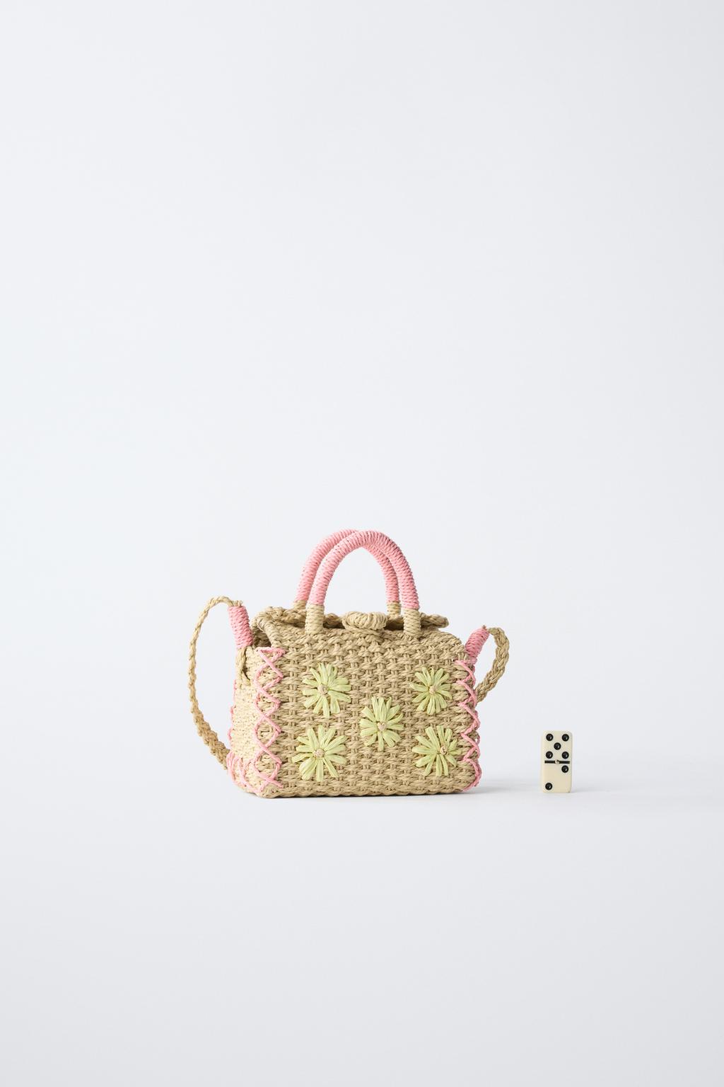 СУМКА ИЗ РАФИИ С ЦВЕТОЧНЫМ ДЕКОРОМ