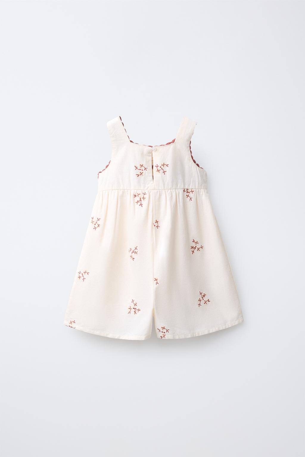 КОМБИНИРОВАННЫЙ КОРОТКИЙ КОМБИНЕЗОН КРОШЕ С ВЫШИВКОЙ