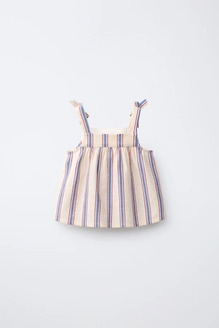 Топ в полоску с кружевом кроше- Заказать в России