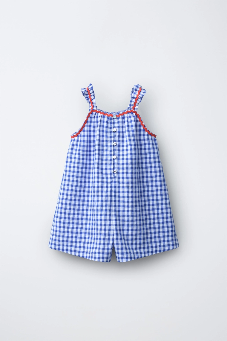 Детский комбинезон в клетку с оборками casa lawa x zara kids