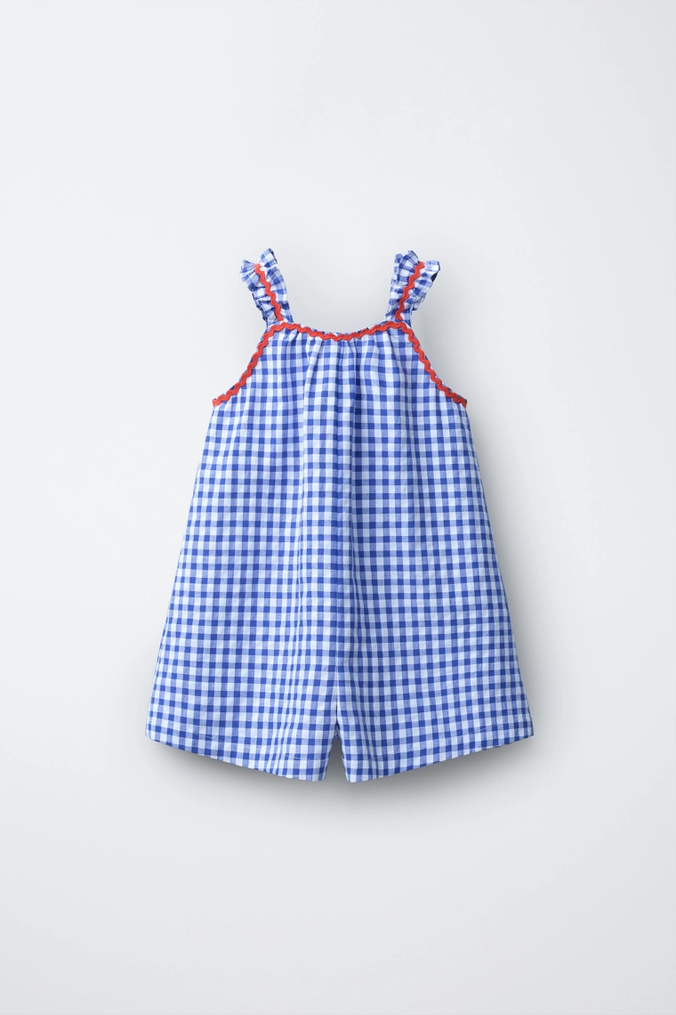 Детский комбинезон в клетку с оборками casa lawa x zara kids