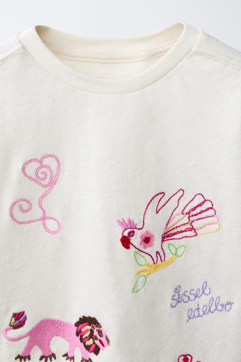 ФУТБОЛКА С ВЫШИВКОЙ SISSEL EDELBO X ZARA KIDS
