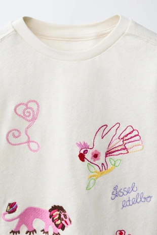 Футболка с вышивкой Sissel Edelbo X Zara Kids- Заказать в России