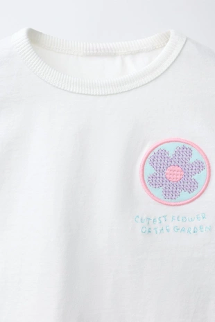 Комплект из футболки и велосипедных легинсов с цветочным принтом- Заказать в России