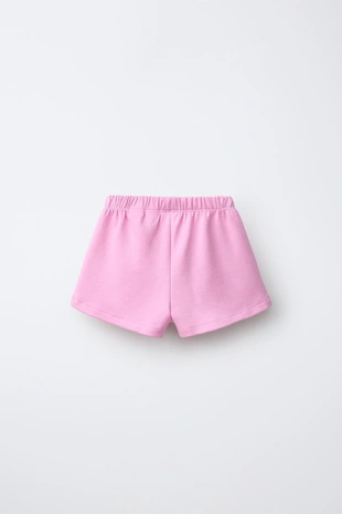 Шорты из трикотажа и кружева кроше с фруктовым декором- Заказать в России