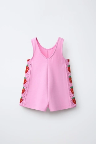 Короткий комбинезон с цветами кроше- Заказать в России