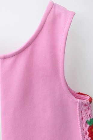 Короткий комбинезон с цветами кроше- Заказать в России