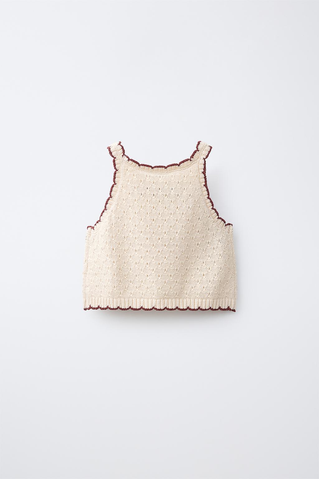 ТРИКОТАЖНЫЙ ТОП С ЦВЕТОЧНОЙ ВЫШИВКОЙ