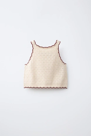 Трикотажный топ с цветочной вышивкой- Заказать в России