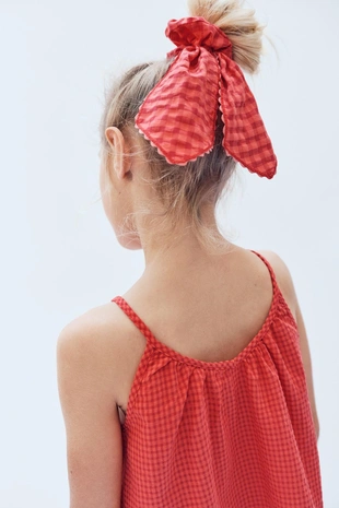 Заколка-резинка в горошек с бантом (лимитированное издание)- Заказать в России