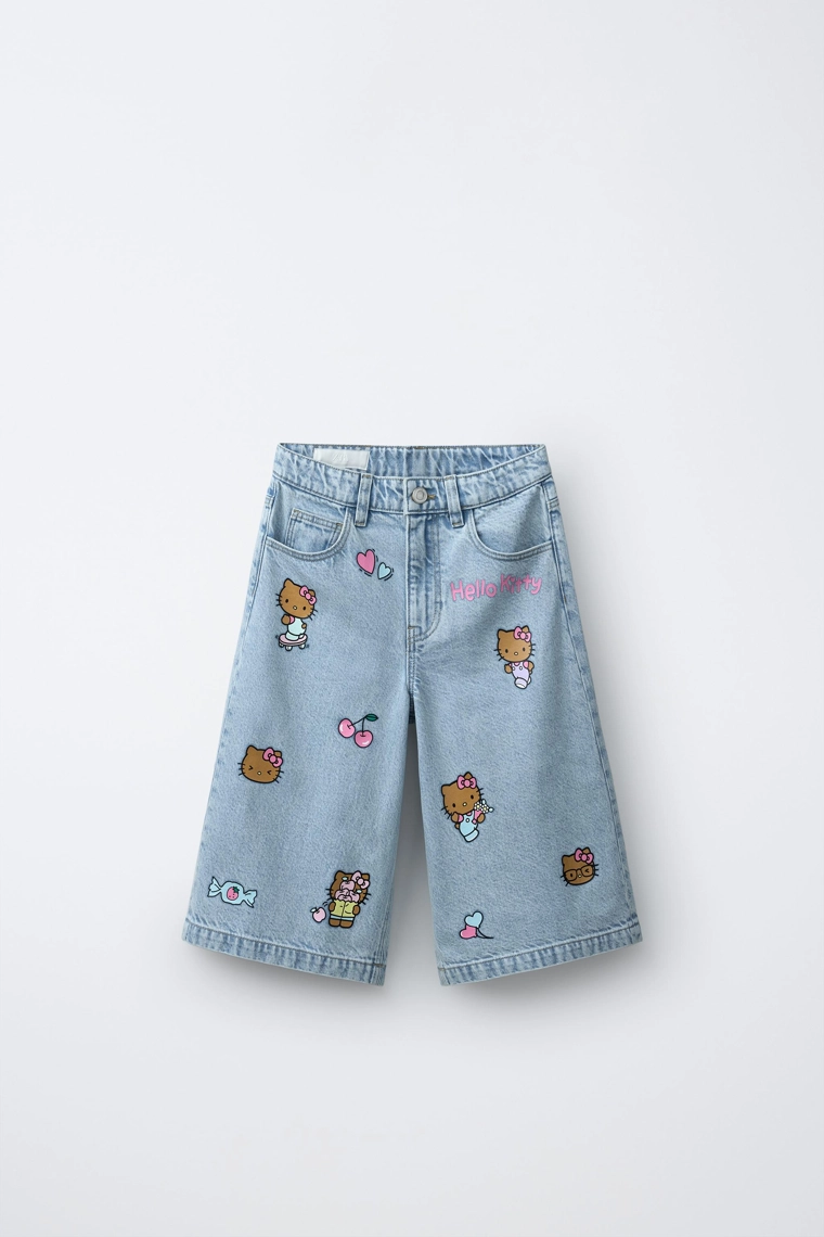 Джинсовые бермуды hello kitty © sanrio