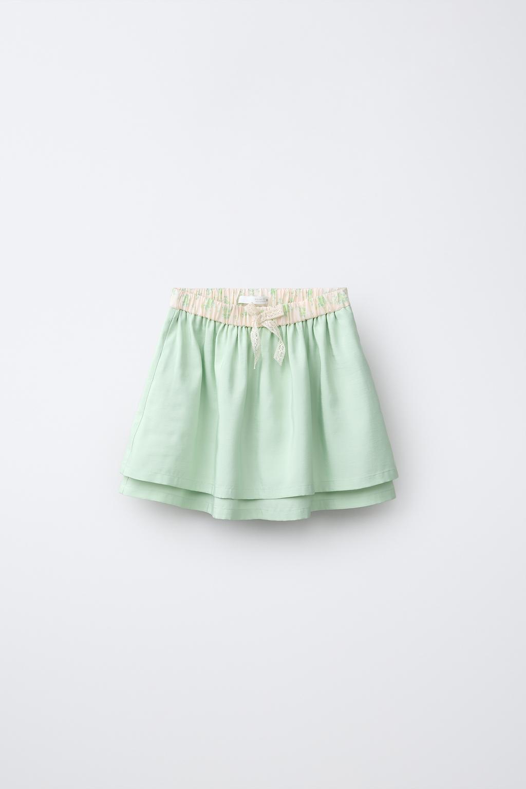 ЮБКА ИЗ ТАФТЫ С ДЕТАЛЯМИ НА ПОЯСЕ