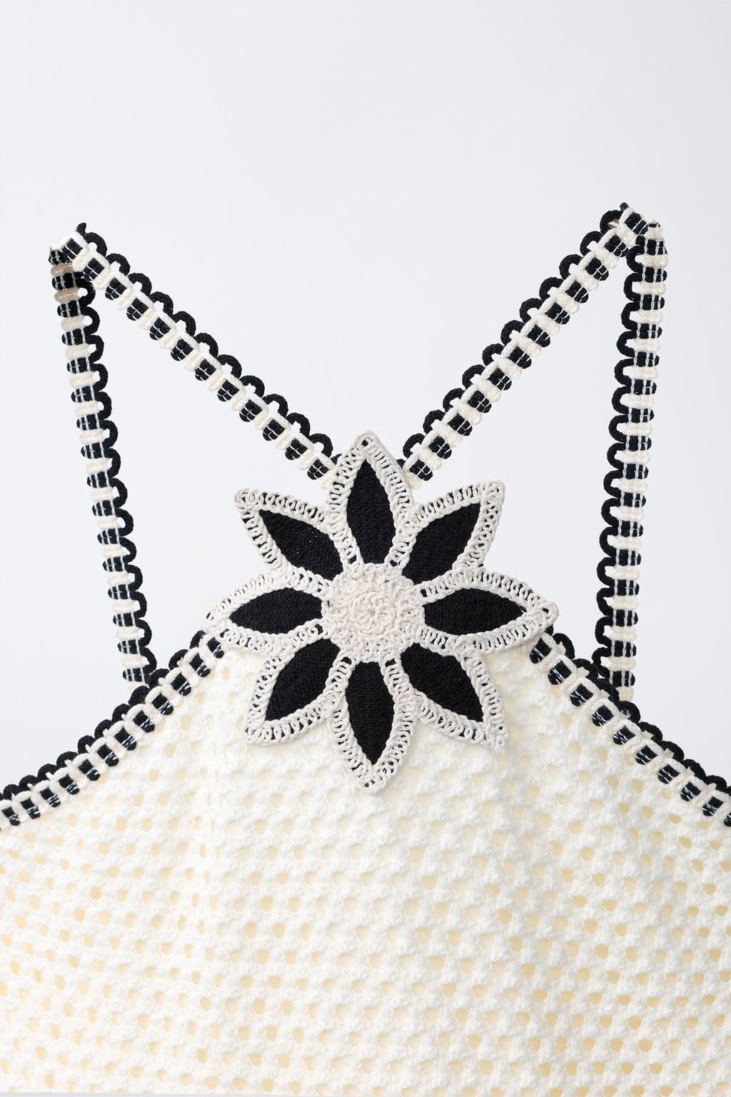 ПЛАТЬЕ ИЗ КРУЖЕВА КРОШЕ С ЦВЕТКОМ