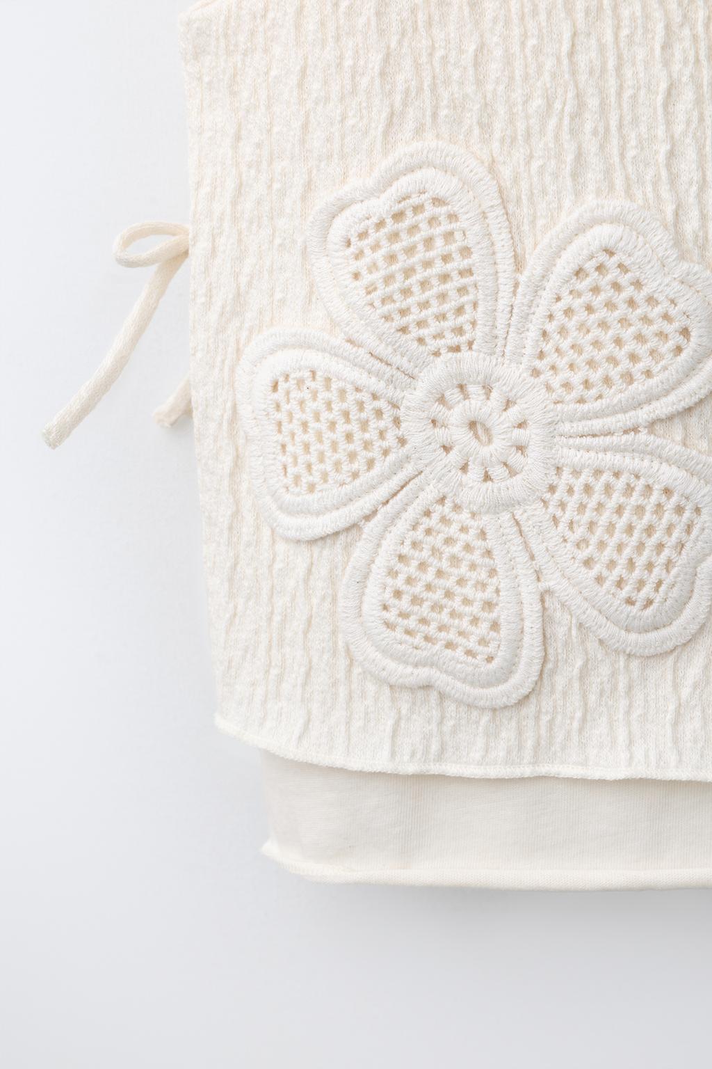 ТОП ИЗ КРУЖЕВА КРОШЕ С ЦВЕТОЧНЫМ УЗОРОМ