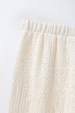 Брюки Wide Leg из ажурного трикотажа- Заказать в России