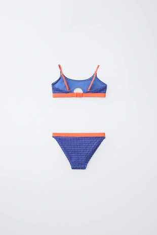 6-14 лет/комплект бикини в клетку виши с контрастной отделкой- Заказать в России