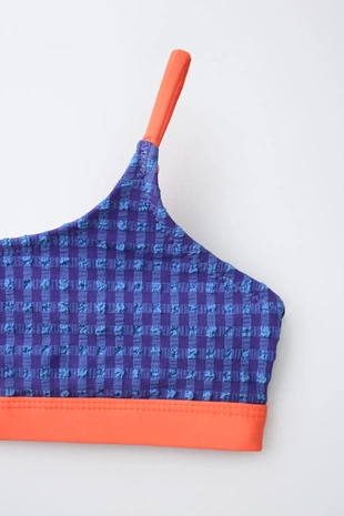 6-14 лет/комплект бикини в клетку виши с контрастной отделкой- Заказать в России