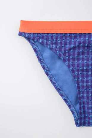 6-14 лет/комплект бикини в клетку виши с контрастной отделкой- Заказать в России