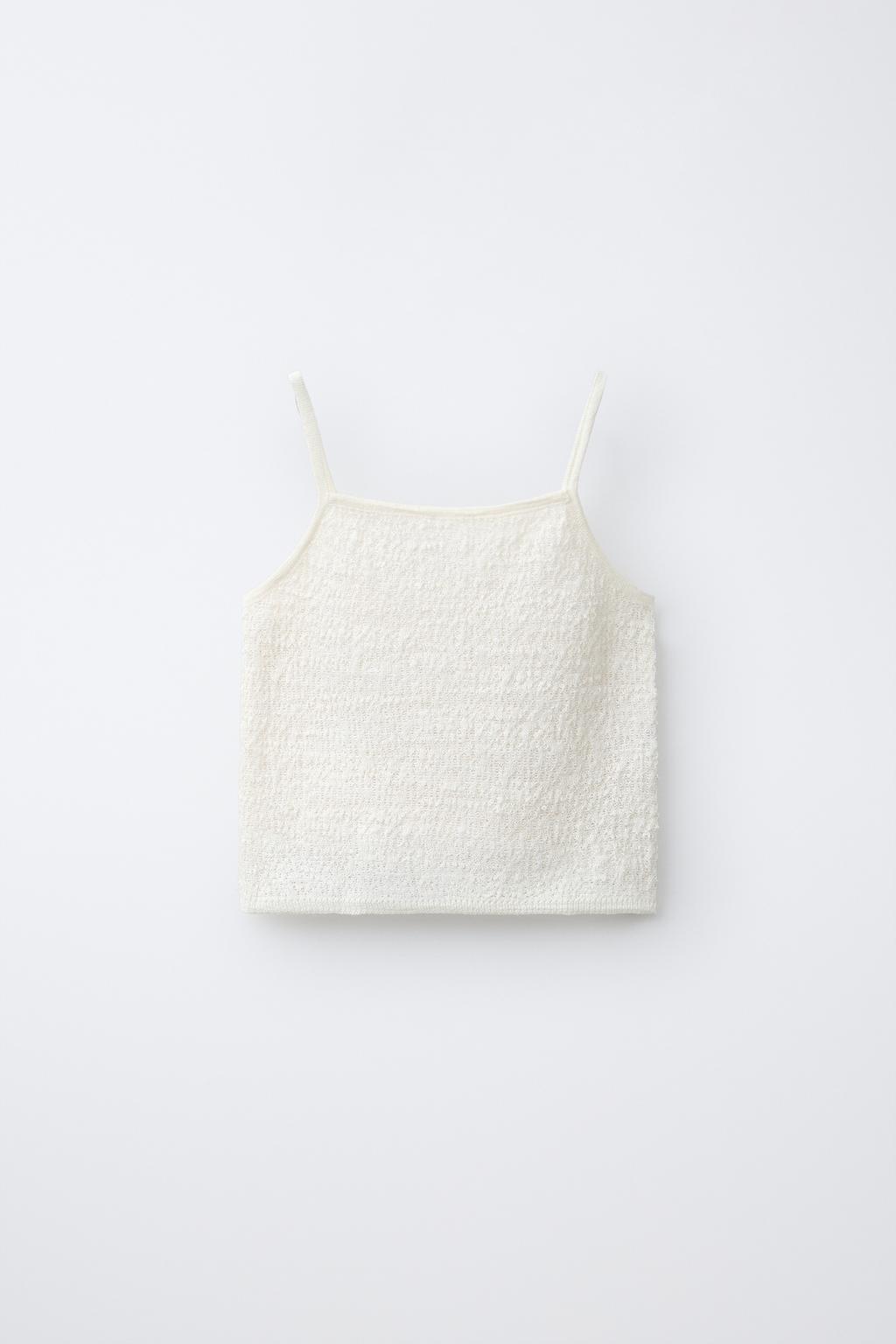 ТРИКОТАЖНЫЙ ТОП С РЕЛЬЕФНЫМ УЗОРОМ