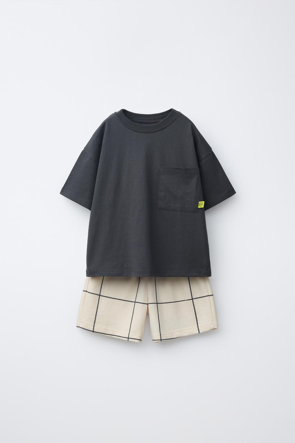 КОМПЛЕКТ ДЖОГГЕРЫ, ФУТБОЛКА С КАРМАНОМ И ШОРТЫ В КЛЕТКУ