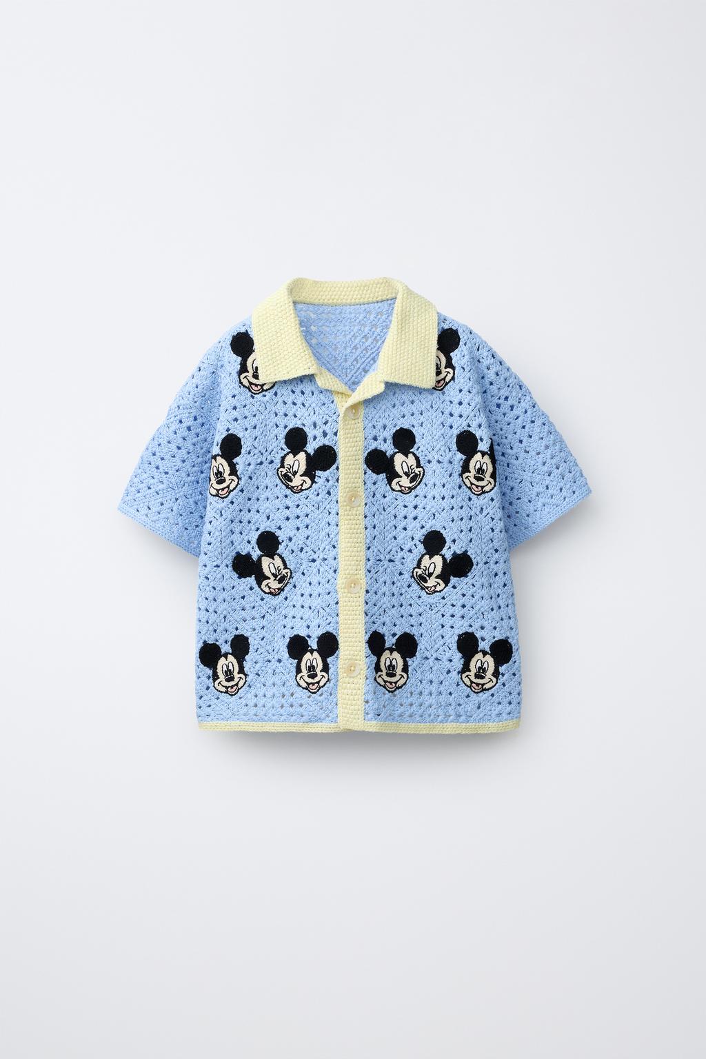 РУБАШКА-ПОЛО ИЗ ВЯЗАНОГО КРЮЧКОМ ПОЛОТНА С ПРИНТОМ MICKEY MOUSE © DISNEY