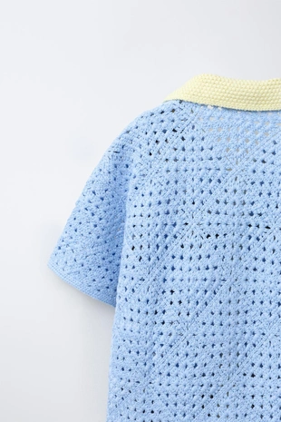 Рубашка-поло из вязаного крючком полотна с принтом Mickey Mouse © Disney- Заказать в России