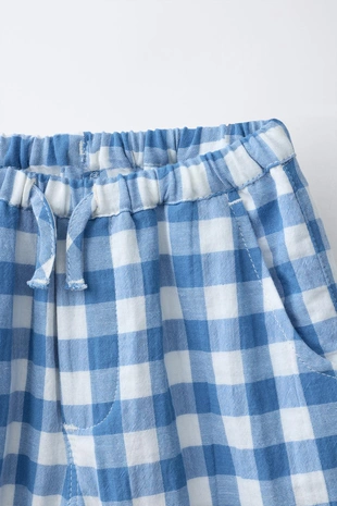 Брюки с текстурой виши в клетку- Заказать в России