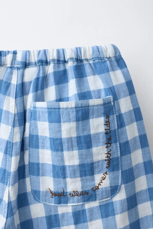 Брюки с текстурой виши в клетку- Заказать в России