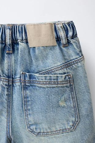 Джинсовые шорты с разрезами- Заказать в России