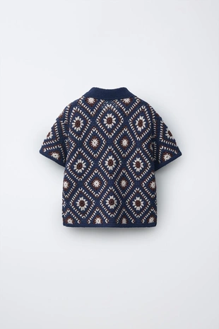 Рубашка кроше в ромб- Заказать в России