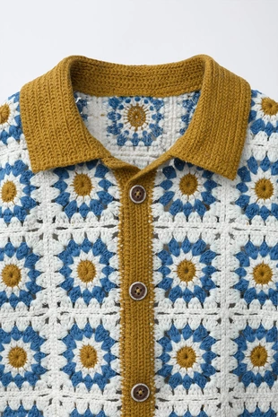 Рубашка кроше с солнцем- Заказать в России