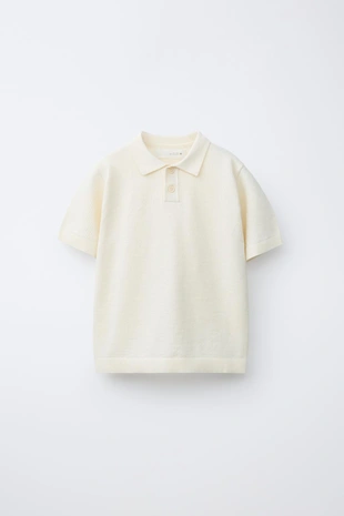 Однотонное поло с рельефным узором- Заказать в России