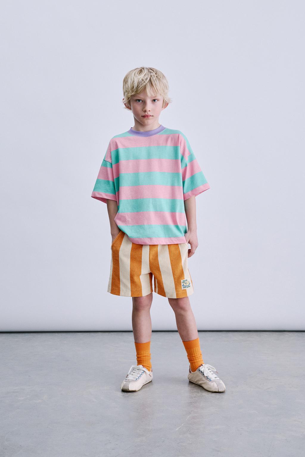 ШОРТЫ ИЗ МАХРОВОЙ ТКАНИ В ПОЛОСКУ