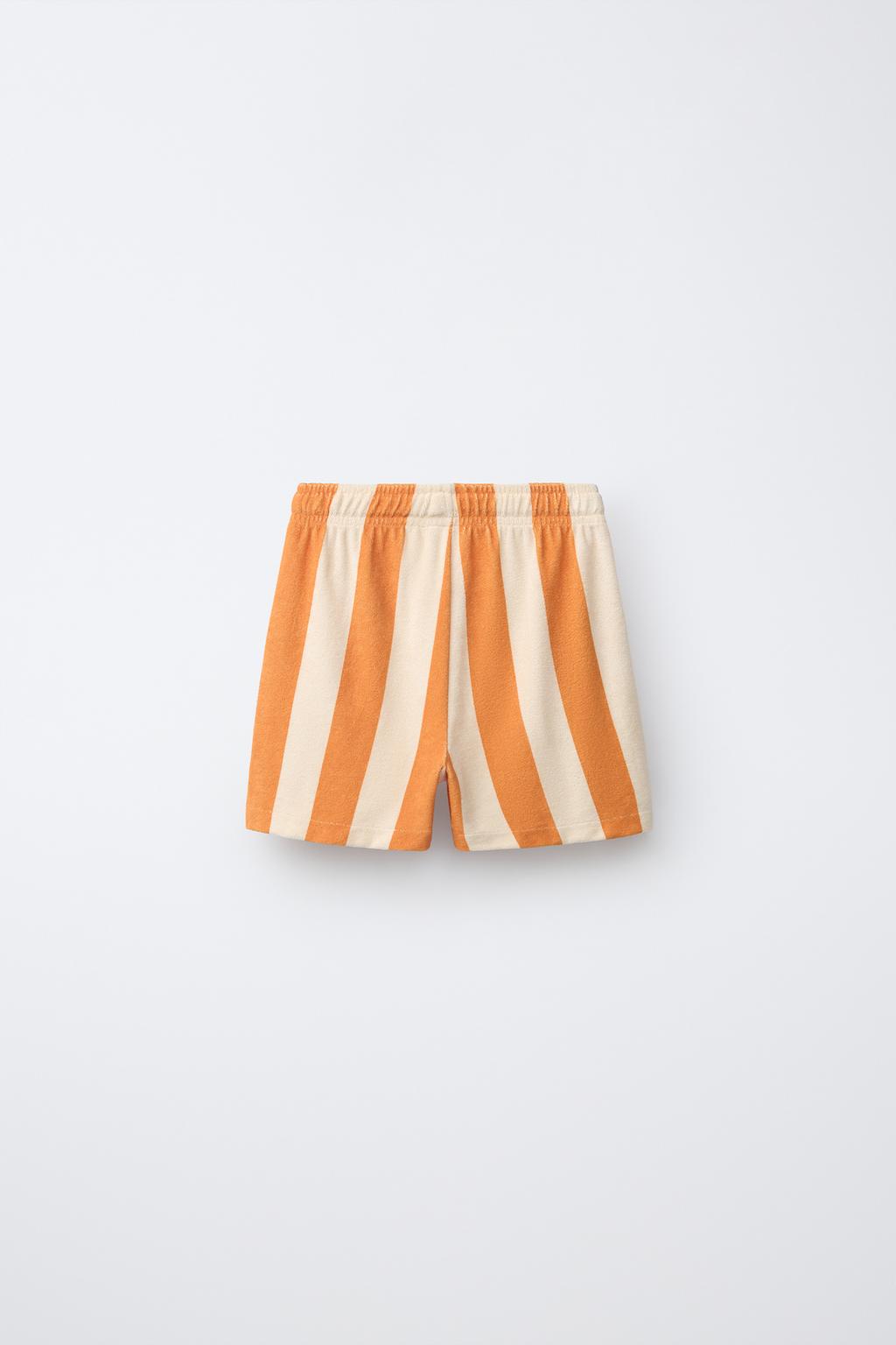 ШОРТЫ ИЗ МАХРОВОЙ ТКАНИ В ПОЛОСКУ