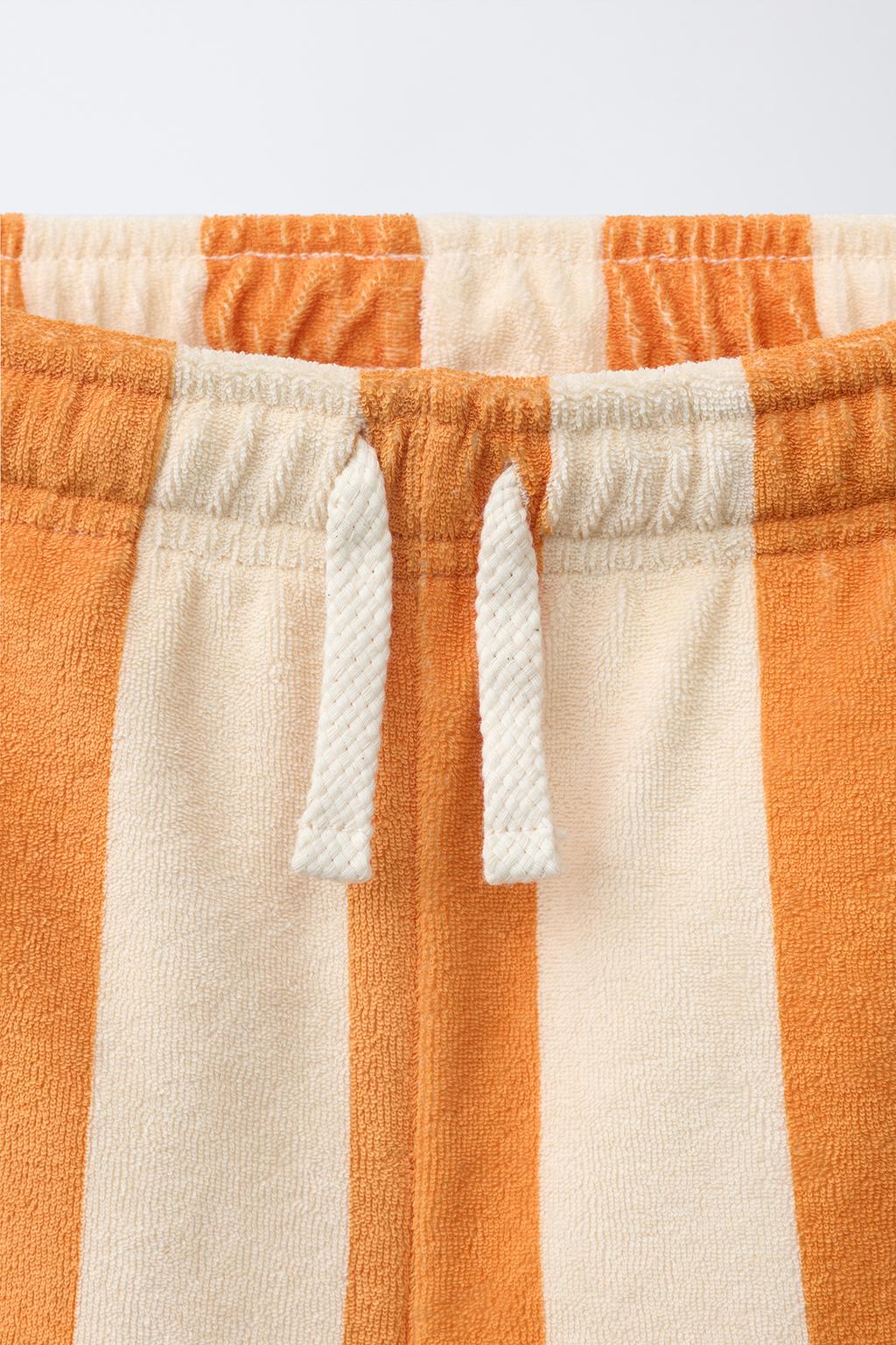 ШОРТЫ ИЗ МАХРОВОЙ ТКАНИ В ПОЛОСКУ