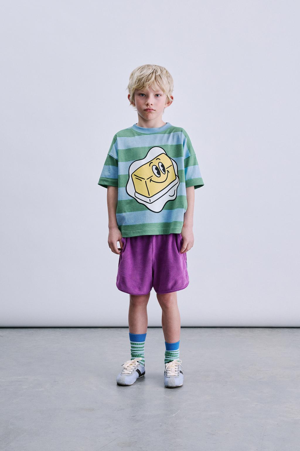 ФУТБОЛКА В ПОЛОСКУ С ПРИНТОМ МАСЛА