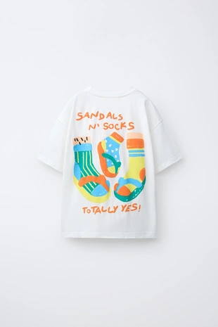 Футболка с принтом шлепанцы- Заказать в России