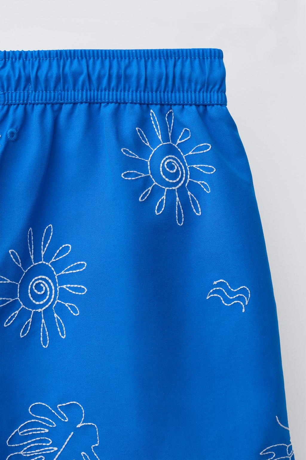 6-14 ЛЕТ/ПЛАВКИ-БЕРМУДЫ С МОРСКОЙ ВЫШИВКОЙ