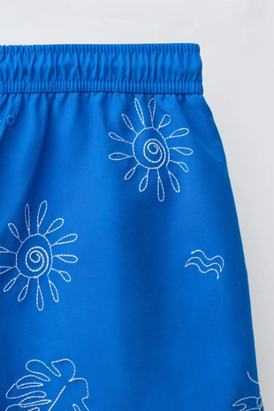 6-14 лет/плавки-бермуды с морской вышивкой- Заказать в России