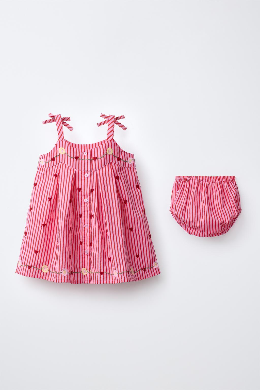 ПЛАТЬЕ И ТРУСЫ В ПОЛОСКУ С ВЫШИВКОЙ — SISSEL EDELBO X ZARA KIDS