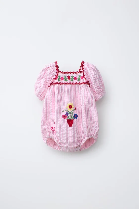 КОМБИНЕЗОН В ПОЛОСКУ С ВЫШИВКОЙ SISSEL EDELBO X ZARA KIDS