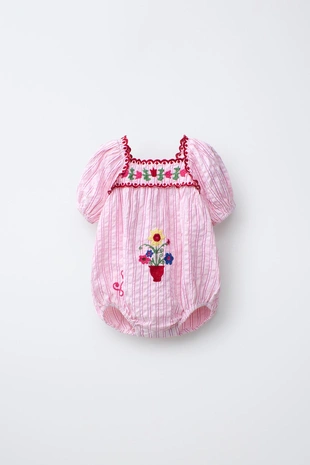 Комбинезон в полоску с вышивкой Sissel Edelbo X Zara Kids- Заказать в России