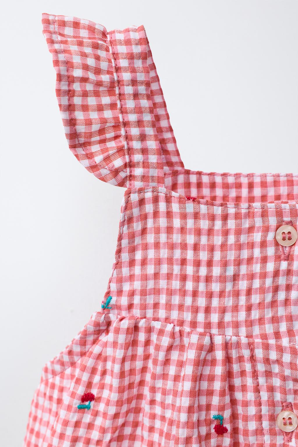 ПЛАТЬЕ И ТРУСЫ В КЛЕТКУ ВИШИ С ВЫШИВКОЙ «ЦВЕТЫ»