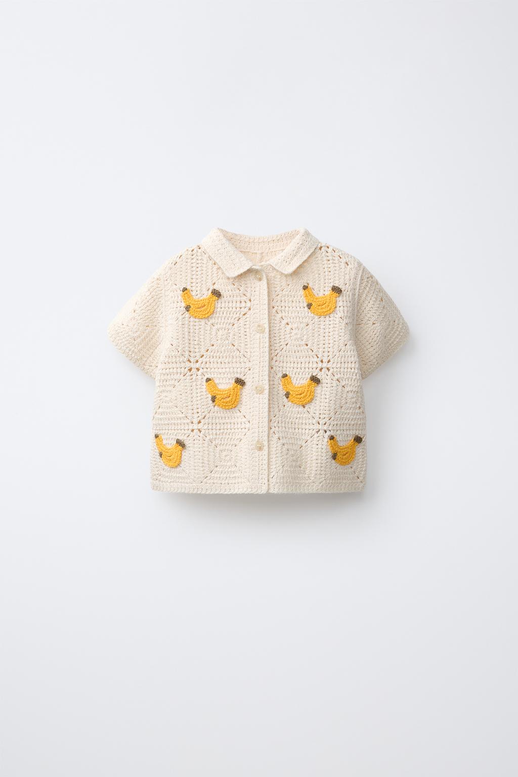 РУБАШКА КРОШЕ С ВЫШИВКОЙ БАНАНОВ